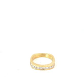 18k Yellow Gold 1.00ct E VS2 (12) Diamond Princess Cut Channel Set Squared Shank Band 6 Gram